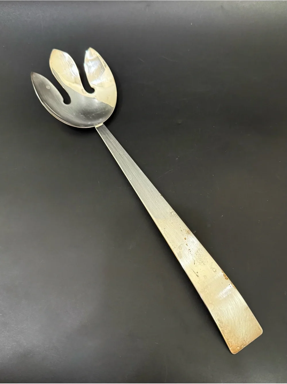 Vintage SSS HAWTHORNE NJ Quadruple Silverplate 13” Salad Serving Fork